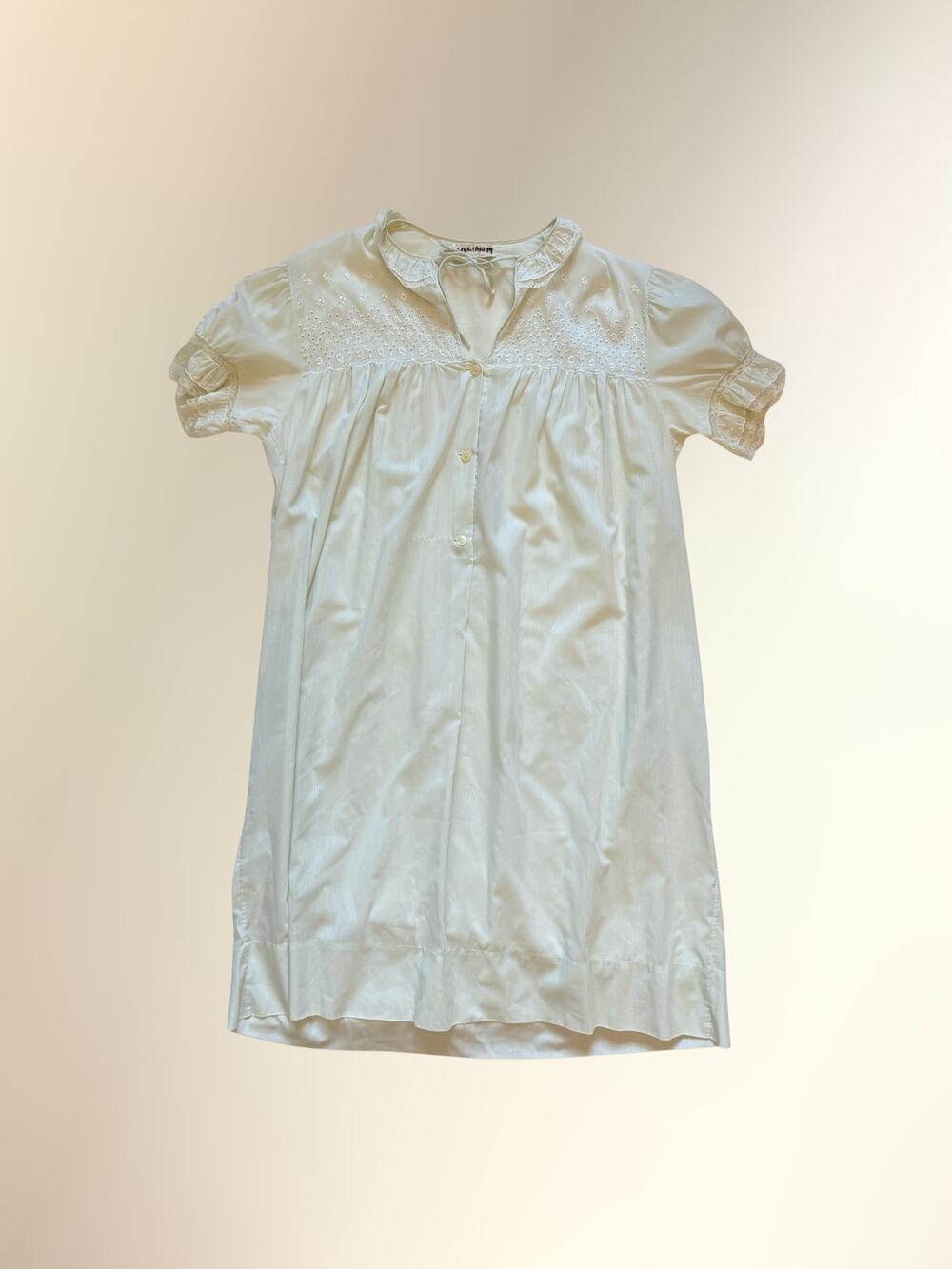 Vintage Barbizon Mint Green Nylon Lace Tie Front Nightgown Sz M
